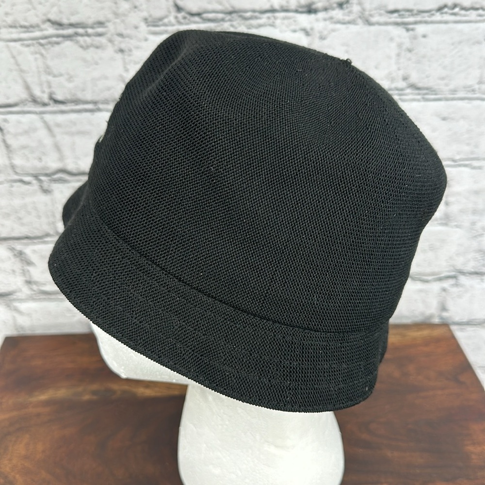 KANGOL Vintage Tropic Bin Bucket Knit Hat Short Brim SMALL Black VGC! - Picture 3 of 8
